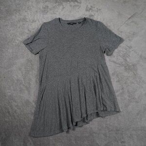 Vero Moda Grey Peplum Top Asymmetrical Hemline Size Large